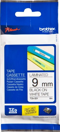 Picture of BROTHER TZ-221 TAPE 12MM BLACK/WHITE