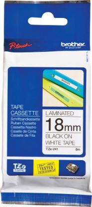 Picture of BROTHER TZ-241 TAPE 18MM BLACK/WHITE